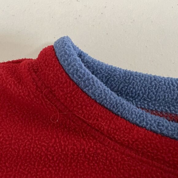 Vintage Y2K Mickey Charmer Red Fleece Pullover L Disney Jerry Leigh Embroidered - Picture 5 of 14